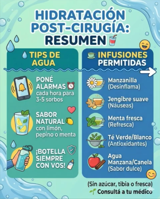 La hidratación es tu mejor hábito post-cirugía