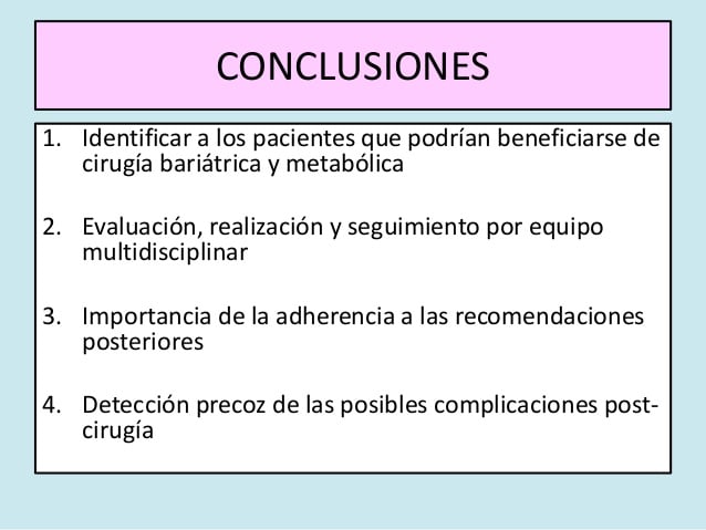 Seguimiento posterior a la cirugía metabólica